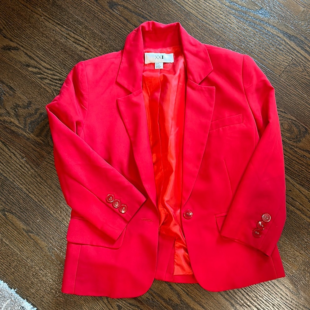 Forever 21 red cropped blazer small